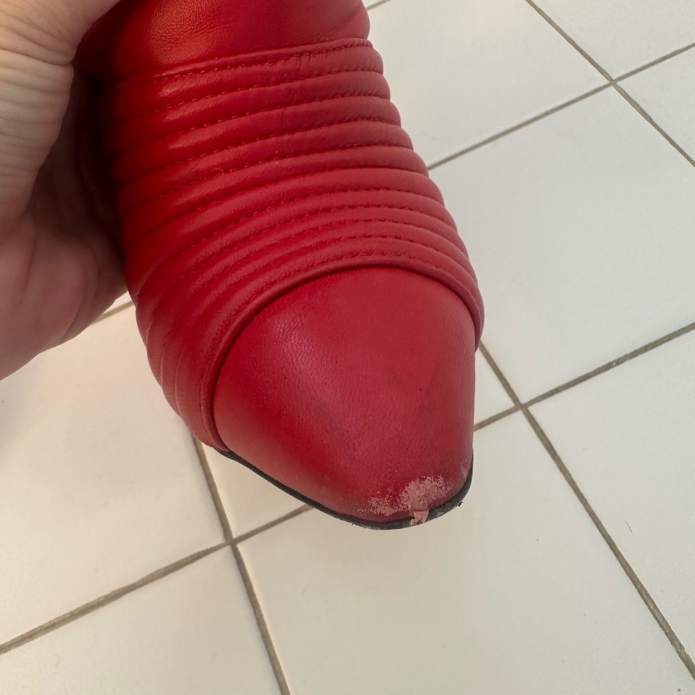 Giuseppe Zanotti Red Quilted Ankle Booties - Picture 11 of 11